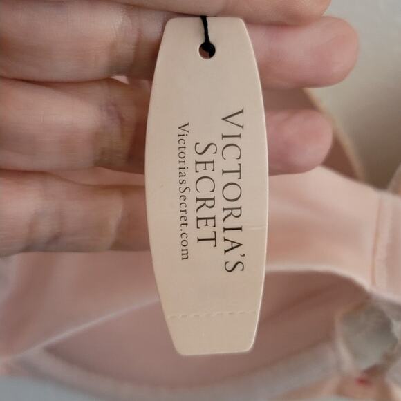 Victoria's Secret VS Very Sexy Push-Up Floral Lace Shimmer Bra Pink Red 34B NEW - Picture 4 of 10